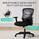 YFO Big and Tall Office Chair 500LBS - Computer Desk Chair with Adjustable Lumbar Support, Heavy Duty Ergonomic Mesh with 360 Rotation 4D Arm and Extra Wide Comfty Seat, Quiet Wheels for Adults YFO