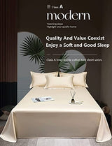 TEVTEV Flat Sheet 500 TC 100% Long Staple Cotton Satin Flat Top Sheet Only Super Soft Satin Bedding Bed Sheet for Single/Twin Full/Double Queen King Bed (Color : Blue, Size : 48x74cm-19x29 x2) TEVTEV