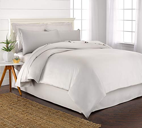 King Duvet Cover by Pure Bamboo, 3 Piece Set, Genuine 100% Organic Viscose Derived from Bamboo, Luxuriously Soft and Cooling, 2 Pillowcases (King, White) Pure Bamboo