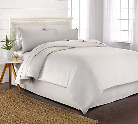King Duvet Cover by Pure Bamboo, 3 Piece Set, Genuine 100% Organic Viscose Derived from Bamboo, Luxuriously Soft and Cooling, 2 Pillowcases (King, White) Pure Bamboo