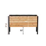 EARTH ELEVATED 100% Canadian Cedar Wood Elevated Garden Bed for Gardening - Planter Pot to Grow Herbs Flowers, and Vegetables at Home Indoor and Outdoor Patio Balcony Deck - 18” x 48” x 30” EARTH ELEVATED