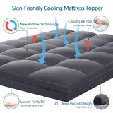 CHOKIT Queen Mattress Topper, Extra Thick Pillow Top Mattress Pad for Back Pain Relief, Cooling Bed Topper Mattress Cover with 8-21 Inch Deep Pocket CHOKIT