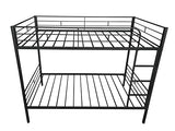 PVWIIK Bunk Bed Twin Over Twin with Guardrail for Dormitory,Living Room,Bedroom,Multifunctional Bed Frame w/Space Saving Design & Ladder,Black PVWIIK