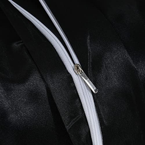 Ydtwnyq Chanyuan Black Silky Satin Duvet Cover Full Size Luxurious Smooth Silky Bedding Set Soft Microfiber Bedding Collection Cool 79"X90" Duvet Cover,2 Pillowcases Ydtwnyq