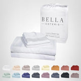 Bella Coterie Luxury Bamboo Viscose King Size Sheet Set | 100% Organically Grown | Ultra Soft | Cooling for Hot Sleepers | 18" Deep Pocket [White] BC BELLA COTERIE