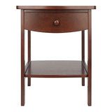 Winsome 22 x 18 x 18-Inch Wood Curved End Table/Night Stand With One Drawer, Brown (94918) Winsome