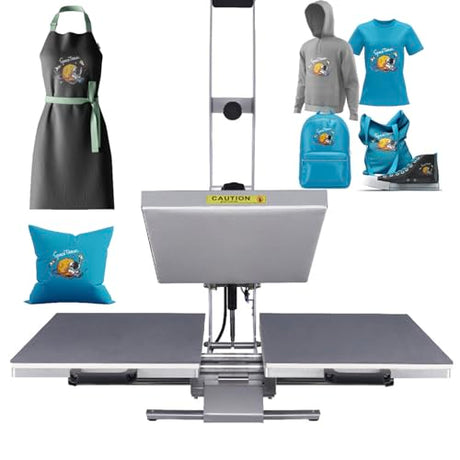 Heat Press Machine 16x24 Semi-Automatic: Auto Open Dual Platen Heat Press Machine - Large Format 110V Sublimation T-Shirt Press with Ultra-Precision Wire Tube and Teflon Technology WUMSTOT