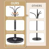 LOZABEE Metal Heavy Duty Coat Rack Stand, Modern Freestanding Coat Rack with Natural Marble Base, 360° Roraty Coat Racks with 14 Hooks, Black Coat Hall Tree Hanger Stand for Entryway, Office LOZABEE