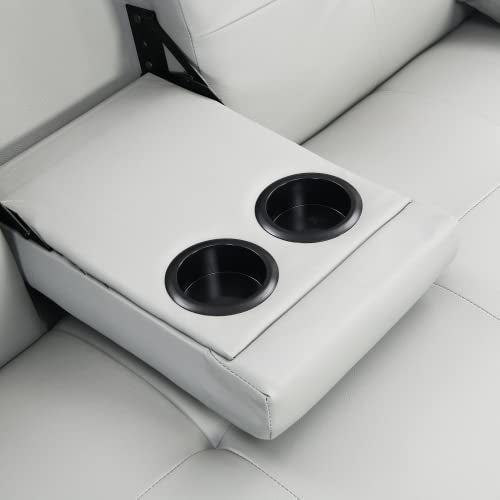 anwickjeff Convertible Folding Futon Sofa Bed with Metal Legs & 2 Cupholders, Modern New Upholstered Couch Loveseat Sleeper, Folding Couches Bed, Removable Armrests for Small Spaces (White) anwickjeff