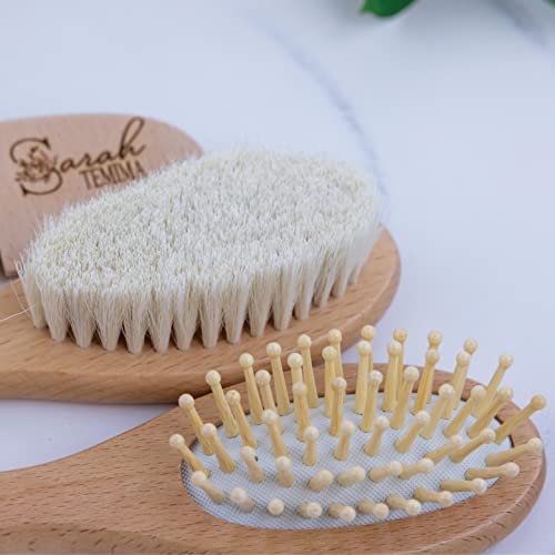 Personalized Baby Gift | Baby Brush | Personalized Baby Brush | 3pcs Set | Personalized Wooden Baby Brush | Personalized Baby Gift Girls | Newborn Baby Essentials - WoodArtSupply