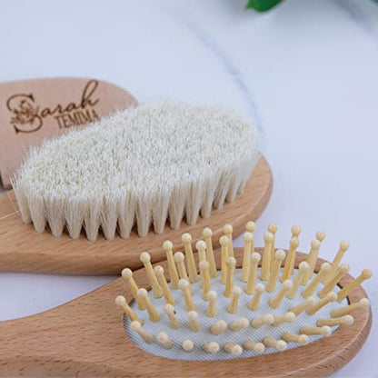 Personalized Baby Gift | Baby Brush | Personalized Baby Brush | 3pcs Set | Personalized Wooden Baby Brush | Personalized Baby Gift Girls | Newborn Baby Essentials - WoodArtSupply