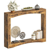 YATINEY Narrow Console Table, 5.9'' Thin Entryway Table, Behind Couch Table for Small Spaces, Small Farmhouse Hallway Table, for Living Room, Hallway, Foyer, Rustic Brown CT19RR YATINEY