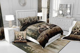 Feelyou Grizzly Bear Comforter Set Queen Size, Wild Animal Hunting Quilt Set with 2 Pillowcases, Western Cabin Bedding Set 3pcs for Kids Boys Teens Room Decor, Rustic Country Farmhouse Duvet Insert Feelyou