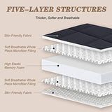 DoCred Queen Size Futon Mattress, Extra Thick Foldable Japanese Floor Mattress Memory Foam Sleeping Pad for Adults, Roll Up Mattress Tatami Mat Breathable Floor Lounger Guest Bed DoCred