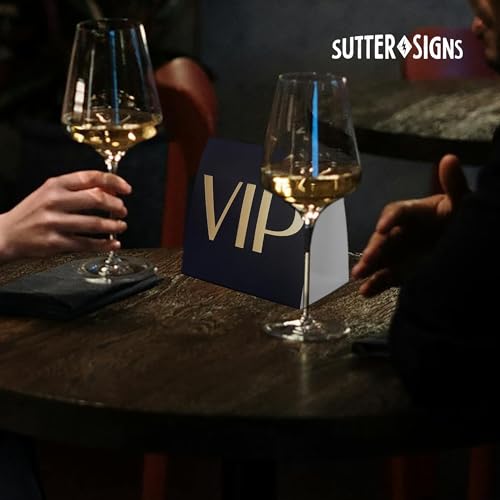 VIP Table Sign 10 Pack | Reserved Table Tent Night Club Signs for Bottle Service, Parties, Events Sutter Signs