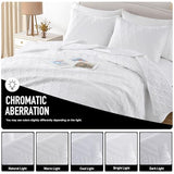 Lavsiry White King Size Quilt Bedding Set with Pillow Shams, Summer Lightweight Bedspread Coverlet, Soft Quilted Blanket Thin Comforter for All Seasons Lavsiry