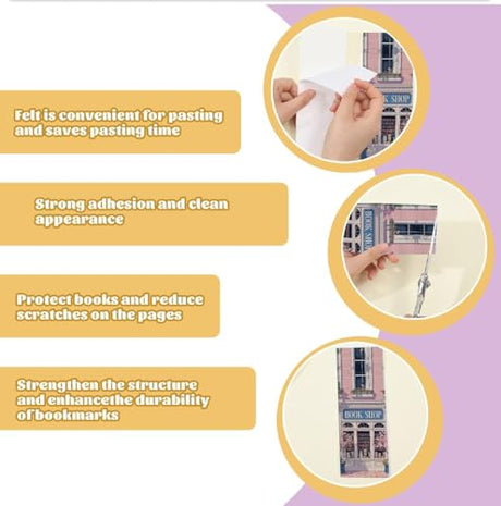 CreateJoy 5 PCS Book Shop Cross Stitch Bookmark Kits - Bookstore Counted Cross Stitch Kits for Beginners Adults, 14CT DIY Pattern Stamped Embroidery Bookmarks with Instructions Hand Embroidery Craft CreateJoy