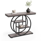 Little Tree Console Table, 4-Tier Entryway Table Behind Couch Table, 41.3-Inch Farmhouse Sofa Table for Living Room, Foyer Hallway Table for Entrance, Grey and Black LITTLE TREE