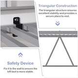 VECELO Metal Loft Bed Twin Size with Removable Ladder and Safety Guardrail, No Box Spring Needed, Space Saving, Noise Free, Grey VECELO