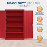 Sandusky Lee EA4R462472-01 Elite Garage Storage Cabinet, Steel Utility Cabinet with Adjustable Shelves, 72"H, Red Sandusky