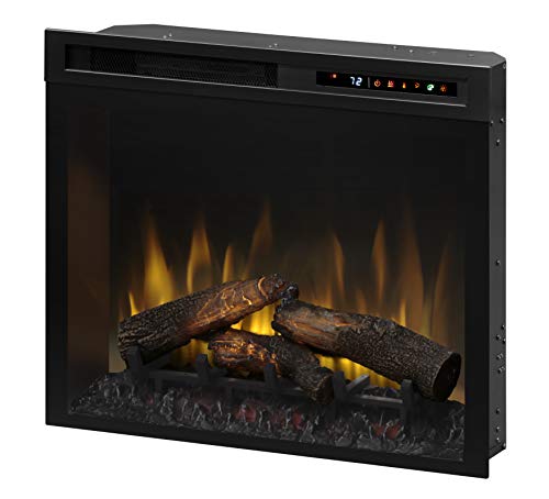 Dimplex 28 Inch Built-in Electric Fireplace - Multi-Fire XHD Firebox with Logs and Realistic Multi-Color Flames | Model: XHD28L DIMPLEX