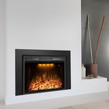 36 in. Electric Fireplace Inserts with Trim Kit, Multicolor Flames & Fire Crackling Sounds, Timer, Overheating Protection Fireplace Heater, 750/1500W Benrocks