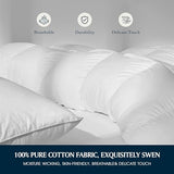 Serta Goose Feather Down Fiber Cotton Comforter King Size - 100% Cotton Duvet Insert - Hotel Luxury Hypoallergenic Bedding Comforter All Season Medium Warmth 106 x 90 Inch White Serta