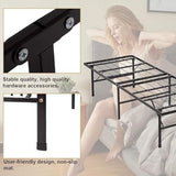 FDW Twin Bed Mattress Foundation Box Spring Replacement Heavy Duty Steel Slat Easy Assembly Noise-Free Twin Bed Frame Metal Platform Bed Frame，Black FDW
