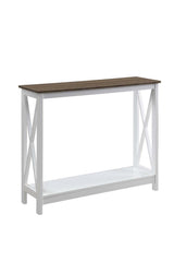 Convenience Concepts Oxford Console Table with Shelf, Driftwood/White Convenience Concepts