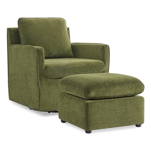 KISLOT Swivel Accent Chair Rocking Recliner 360 Degree Swivel Armchair Machine-Washable Cover for Nursery Living Room Bedroom