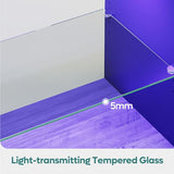 Bestier LED TV Stand for 55/60/65 Inch TV, Gaming Entertainment Center with Cabinet for PS5, Modern TV Cabinet with Adjustable Glass Shelves for Living Room, Bedroom 58 Inch, Grey Wash Bestier