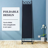 Room Divider 4 Panels 6FT Room Divider Wall Folding Privacy Screens with Steel Frame Freestanding Partition for Home Office Bedroom,Black NChanmar
