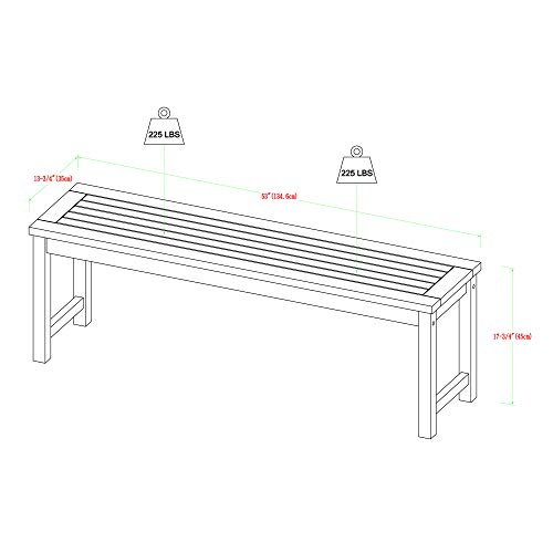Walker Edison Maui Modern 6 Piece Solid Acacia Wood Slatted Outdoor Dining Set, Set of 6, Dark Brown Walker Edison