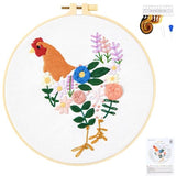 Crafmanoe Hand Embroidery Kits for Beginners Adults, Floral Stamped Cross Stitch Kits for Beginners Adults, Funny Embroidery Set Needlepoint Starter Kits, Embroidery Hoops, Fabric and Video Tutorial