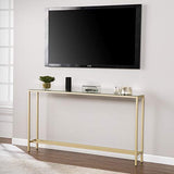SEI Furniture Darrin Narrow Mirrored Top Console Table, 56", Metallic Gold SEI Furniture