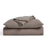 EVERGRACEHOME Cotton Gauze King Bedspread, Ultra Soft Prewashed Pick Stitch Matelassé Coverlet, Lightweight Textured Oversized King Quilt Bedding Set for All Season, with 2 Shams, Mocha Brown EVERGRACEHOME