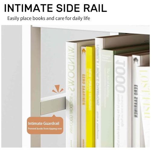 JXCAA Ladder Bookcase for Computer Desk, Dorm Room Desk Hutch, MDF + Steel Frame Material, Desktop Storage Rack, DIY Storage, L55/ 75/95 Cm JXCAA