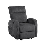 Lexicon Manual Recliner Chair, Textured Microfiber Reclining Chair, Wall Hugger, Track Arms, Magazine Pockets, Manual Recliner for Living Room/Office/Apartment, Easy Assembly, Dark Gray