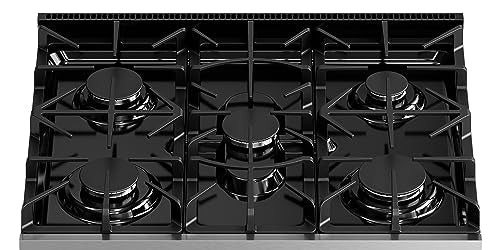 Kenmore Front Control Gas Range Oven with 5 Cooktop Burners, True Convection, Steam and Self Clean, Freestanding Stainless Steel Stove and Oven, 4.8 cu. ft. Capacity