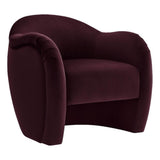 Modway Compose Barrel Chair with Performance Velvet Fabric in Mulberry – Upholstered Accent Armchair with Curved Backrest – Cozy Lounge Chair for Reading – Round Comfy Single Sofa Club Chair Modway