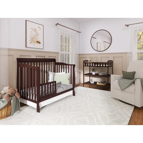 Dream On Me Ashton 5-in-1 Convertible Crib in Espresso, Greenguard Gold Certified , 50x36x44 Inch (Pack of 1)