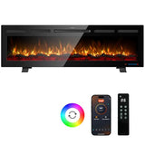 60" Infrared Smart Electric Fireplace Alexa/Google Compatible, Remote& App Control Multicolor Flame w/Dimmer, Wall-Mounted& Recessed WiFi Enabled Fireplace Heater w/Crackling Sound& Thermostat, 1500W Dreamflame