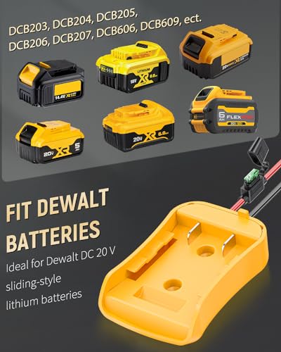 Vibit Power Wheel Adapter for Dewalt 20 V Lithium Battery, Peg-Perego Dewalt Battery Adapter with Original Wire Harness Connector, DC Power Adapter Conversion for Peg-Perego Children's Riding Toys Vibit
