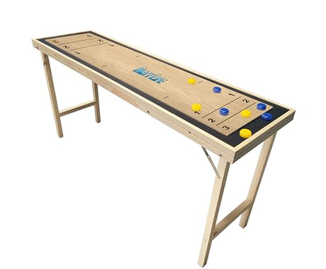 6-Foot Premium Shuffleboard Table w/Folding Legs - Wood Grain Edition PARTYPONG