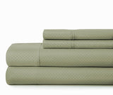 ienjoy Home 4 Piece Sheet Set Embossed Checkered Pattern King Sage Linen Market