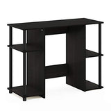 Furinno JAYA Desk, 38.4" Wide Gaming Desk, Computer Study Desk, Office Desk with Side Shelves, Open Storage, for Home Office, Bedroom, Dorm, Study Room, Espresso Furinno