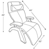 Perfect Chair Human Touch PC-610 Omni-Motion Series 2 Power Recline Black Matte Wood Base Zero-Gravity Recliner - Black Top-Grain Leather Perfect Chair
