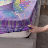 UEVBF Kids Twin Fitted Sheet Set Sea Turtle Bedding Set,Waterweed Jellyfish Starfish Pattern Bedding Fitted Sheet Set for Kids Girls Boys Room Decor,1 Fitted Sheet+2 Pillowcases. UEVBF