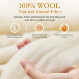 YOUR MOON Luxurious All Season Wool Comforter Queen Size, 100% Natural Australian Duvet Insert, Noiseless Cotton Cover, Medium Weight (Dark Gray) YOUR MOON