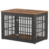 rehomerance 38 Inch Heavy Duty Dog Crate Furniture for Large and Medium Dogs, Decorative Pet House End Table, Wooden Cage Kennel Furniture Indoor, Rustic Brown rehomerance